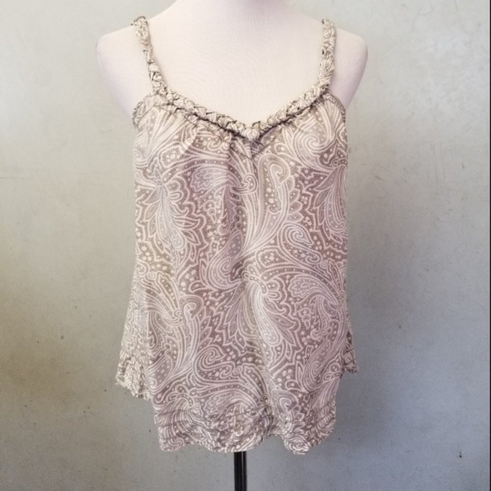 Banana Republic SILK patterned top women's size XS (E6)